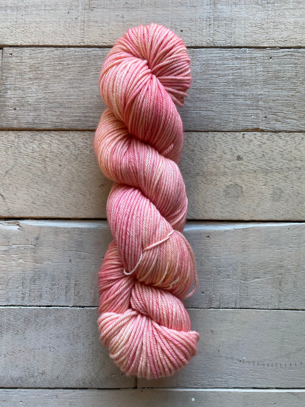 Madelinetosh Tosh Vintage Yarn in the color Barbara Deserved Better (pink)