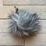 faux fur pom color gray wolfe luxe