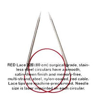 ChiaoGoo RED Lace Stainless Steel Circular Needles 40 Inch