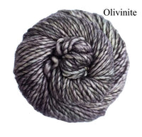 Malabrigo Noventa Hand dyed superwash merino in the color Olivinite (gray)