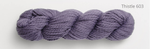 Blue Sky Fibers Organic Worsted Cotton in the color Thistle 603