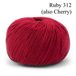 Pascuali Cumbria yarn in the color Ruby 312 also called Cherry