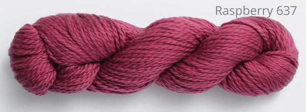 Blue Sky Fibers Organic Worsted Cotton in the color Raspberry 637