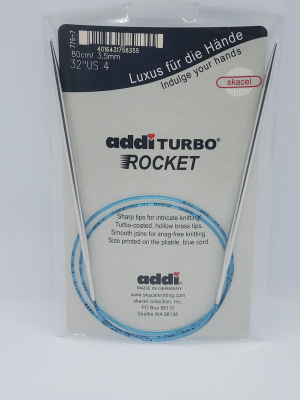addi turbo rocket knitting needle 32" circular size US 4