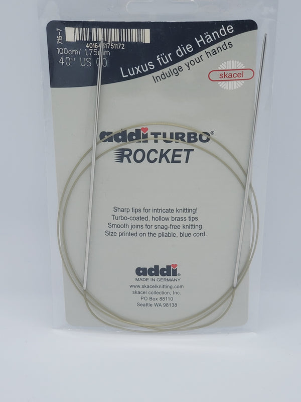 addi turbo rocket knitting needle 40 inch circular size US 00