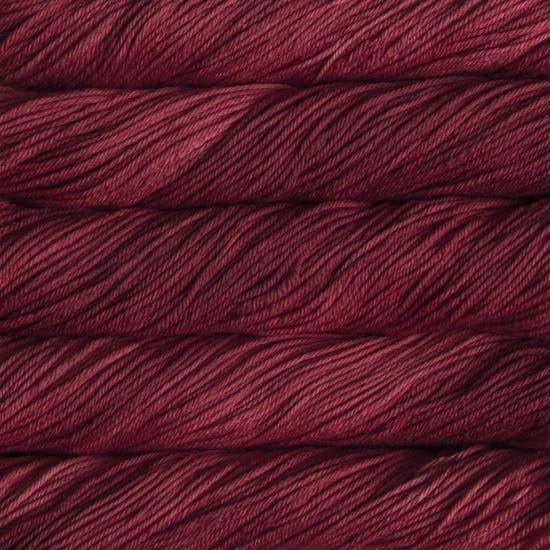 Malabrigo Arroyo yarn in the color Ravelry Red