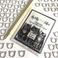 Itty Bitty Silver Kitties stitch marker pack